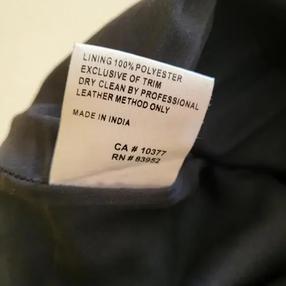 Margaret Godfrey women's black leather pants sz8 W16.5 zipper 2 hook closure - Picture 9 of 12